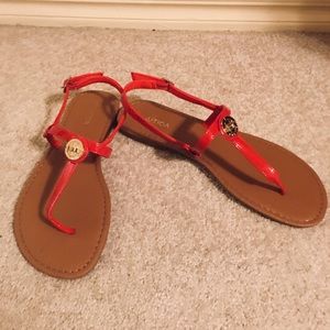 Nautica Red Flat Sandals